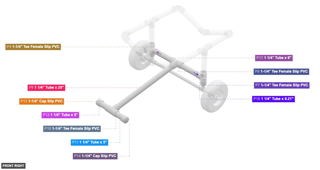 Assembly of Lower Frame and Kickstand Assembly - front_right