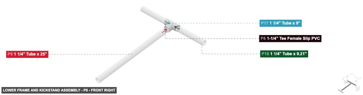 Lower Frame and Kickstand Assembly - Part 1-1/4