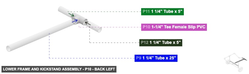 Lower Frame and Kickstand Assembly - Part 1-1/4