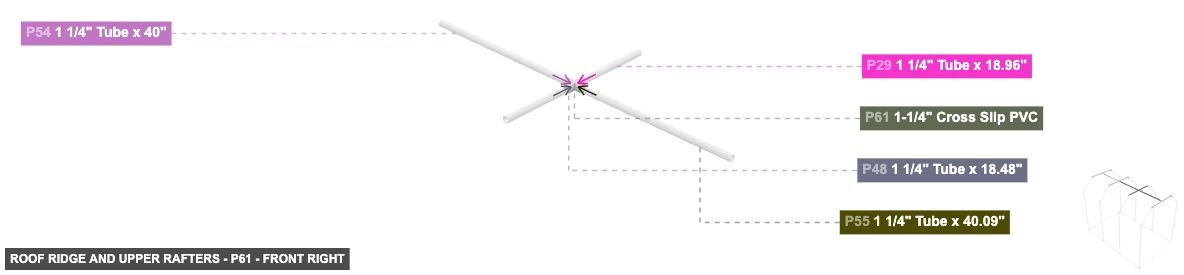 Roof Ridge and Upper Rafters - Part 1-1/4