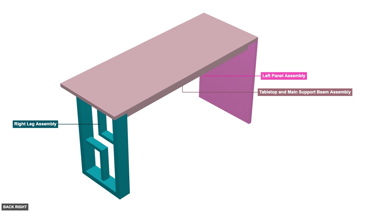 Wooden Desk 2 - Overview back_right