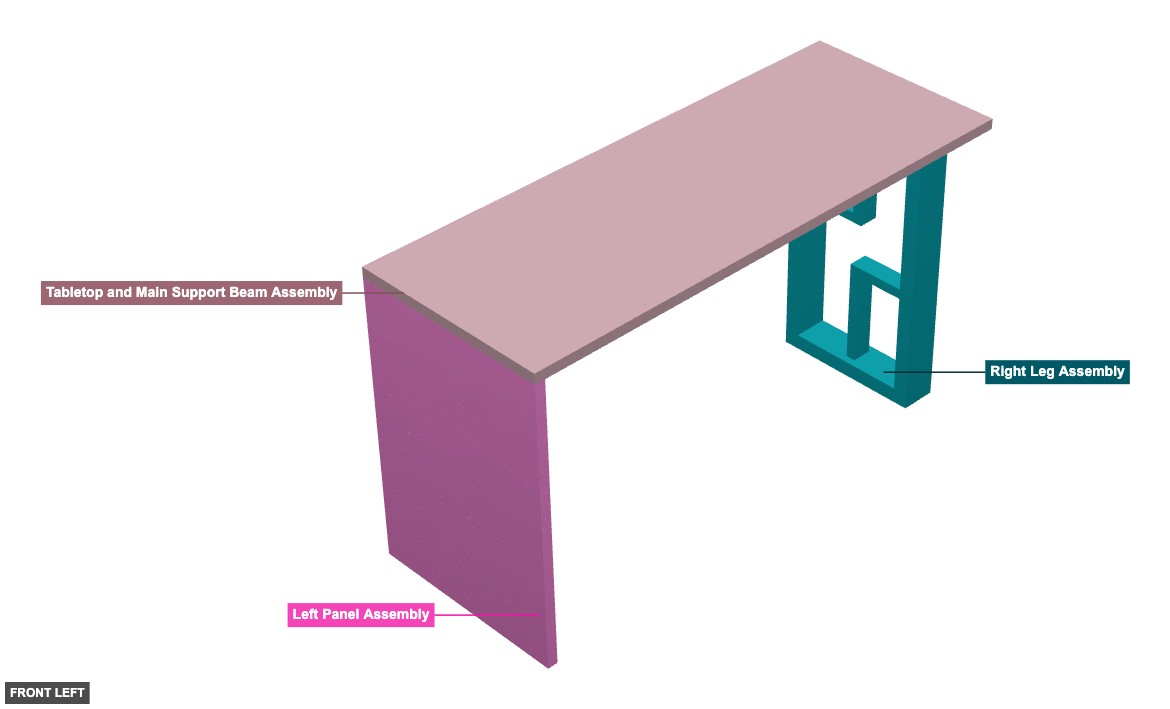 Wooden Desk 2 - Overview front_left