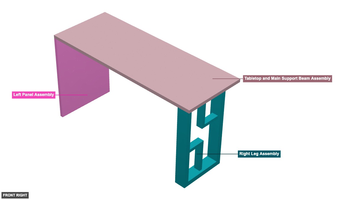 Wooden Desk 2 - Overview front_right
