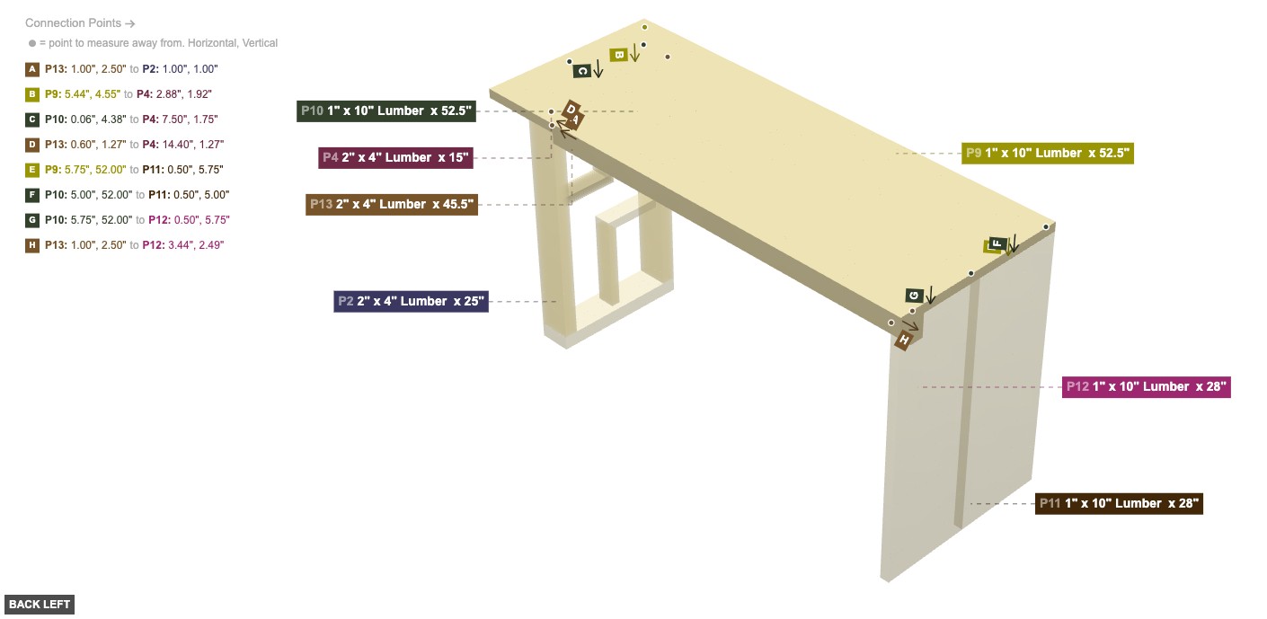 Assembly of Tabletop and Main Support Beam Assembly - back_left