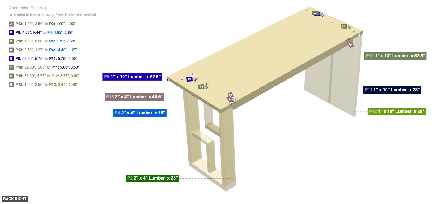 Assembly of Tabletop and Main Support Beam Assembly - back_right