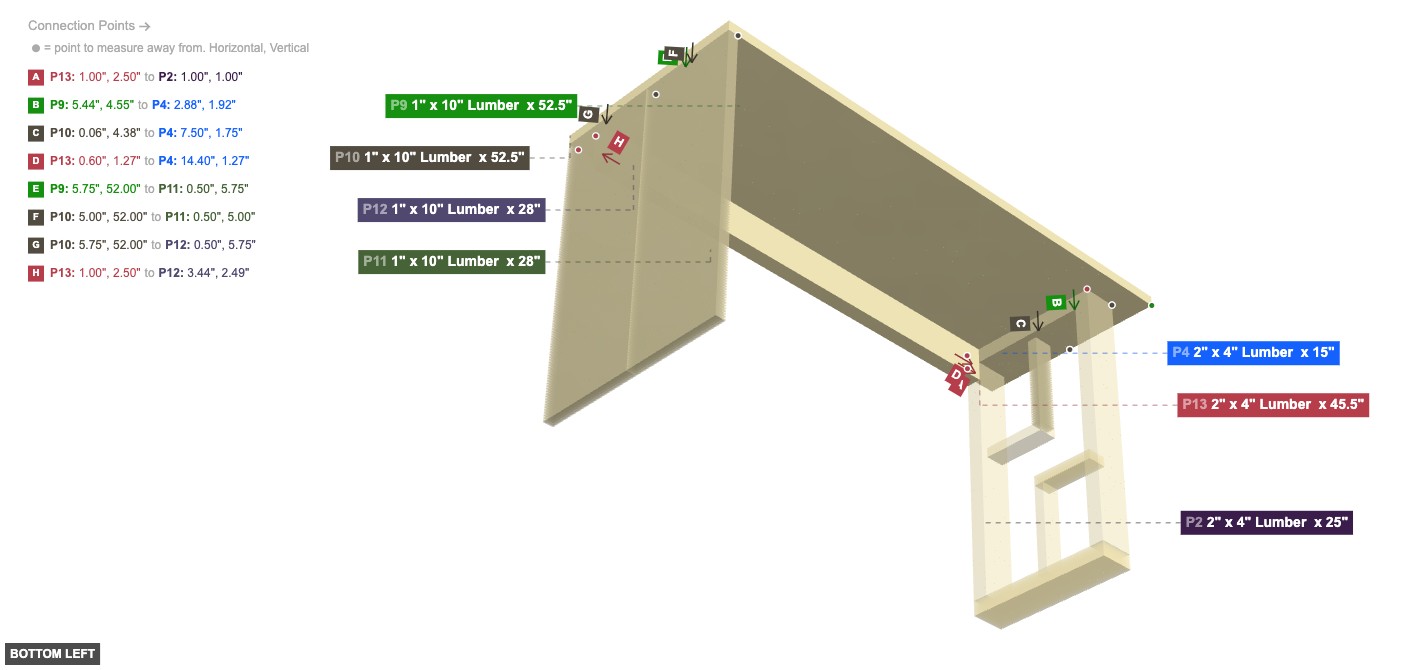 Assembly of Tabletop and Main Support Beam Assembly - bottom_left