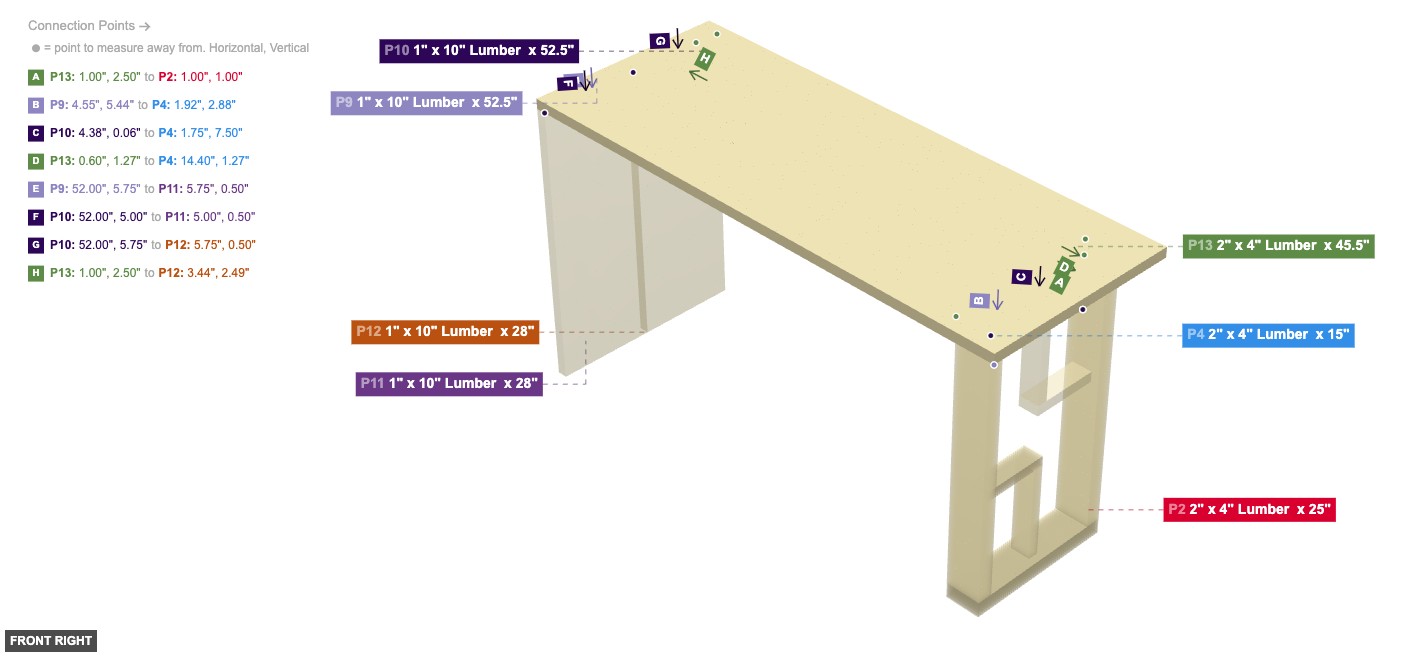 Assembly of Tabletop and Main Support Beam Assembly - front_right