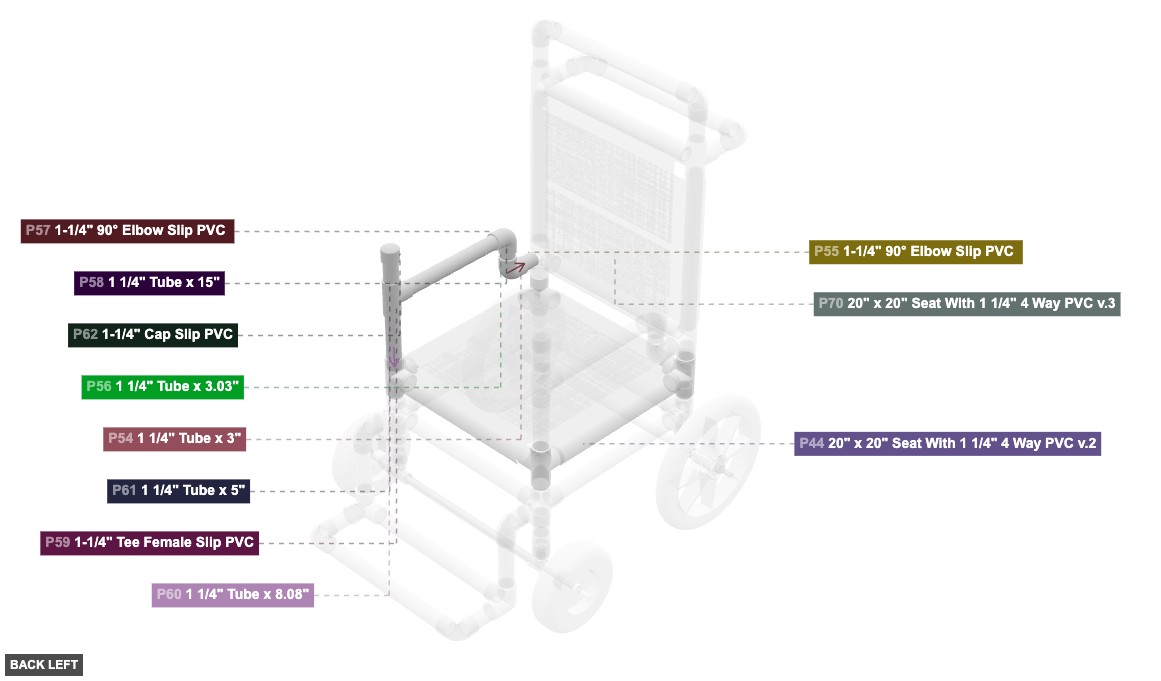 Assembly of Left Armrest - back_left