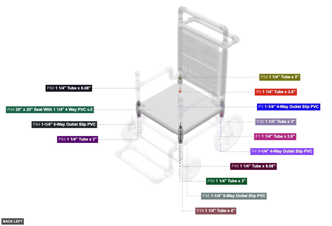 Assembly of Seat Support Structure - back_left