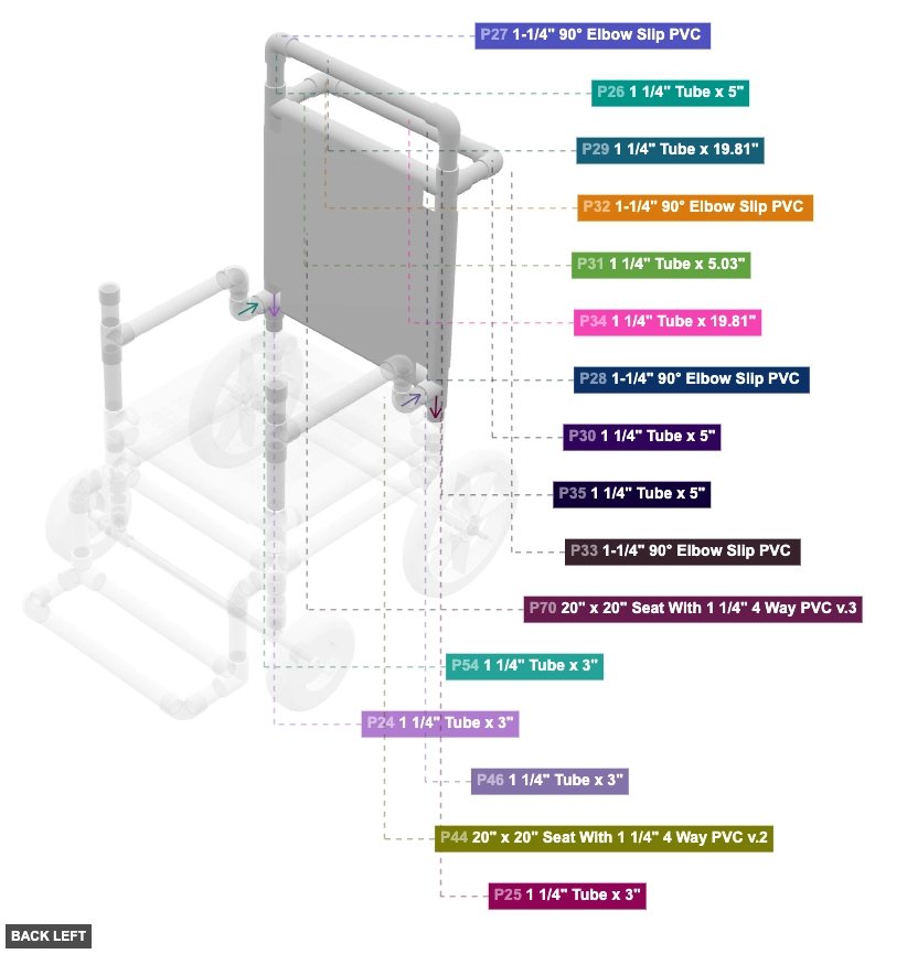 Assembly of Backrest Frame - back_left