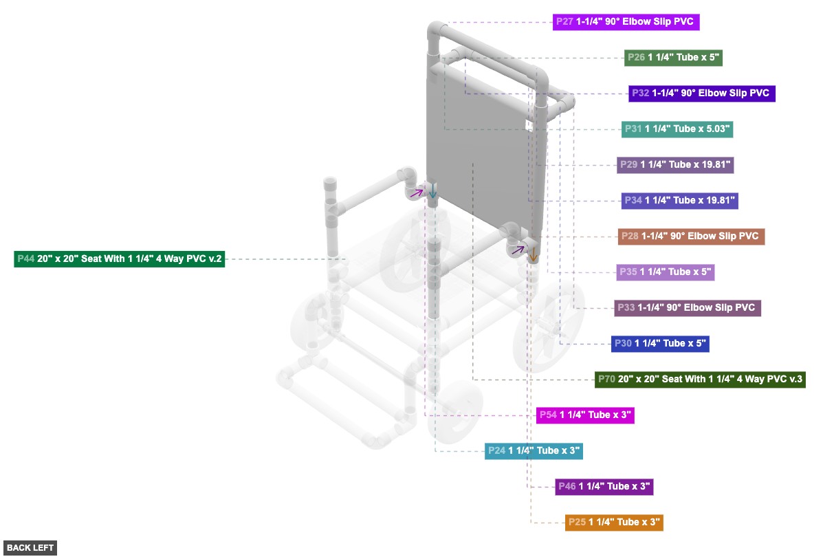 Assembly of Backrest Frame - back_left