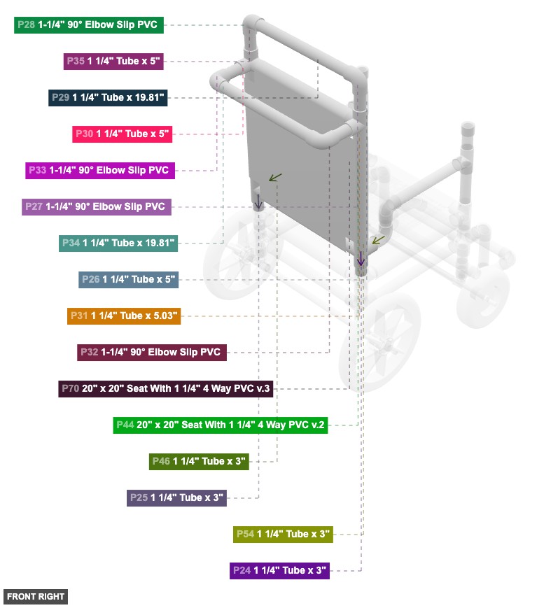 Assembly of Backrest Frame - front_right