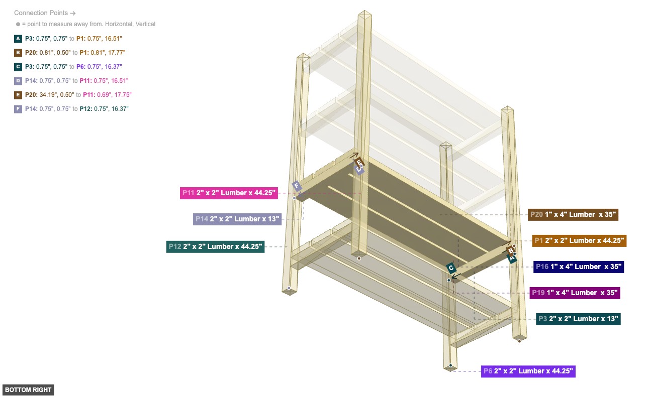 Assembly of Second Level Shelf Assembly - bottom_right
