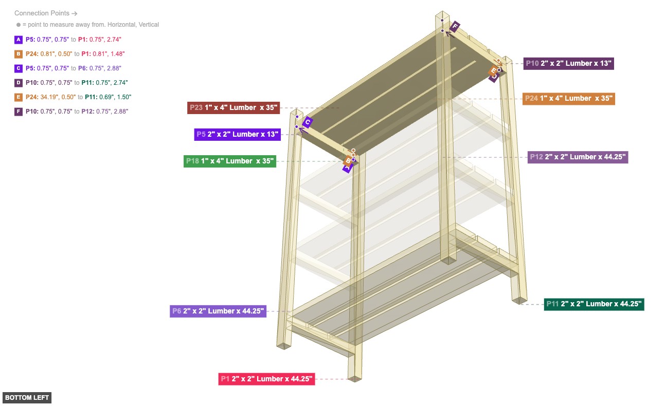 Assembly of Top Level Shelf Assembly - bottom_left