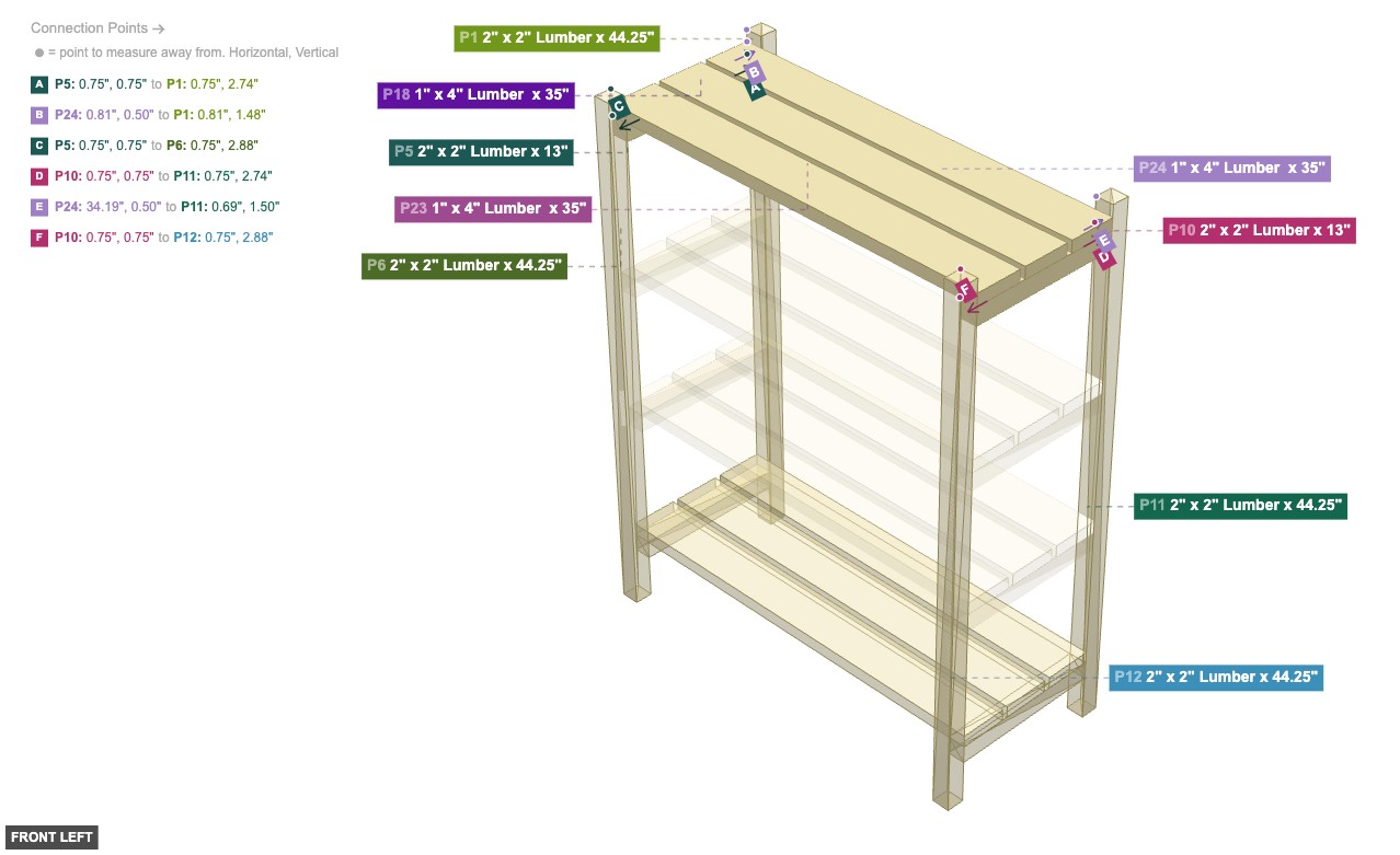 Assembly of Top Level Shelf Assembly - front_left