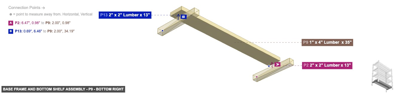 Base Frame and Bottom Shelf Assembly - Part 1