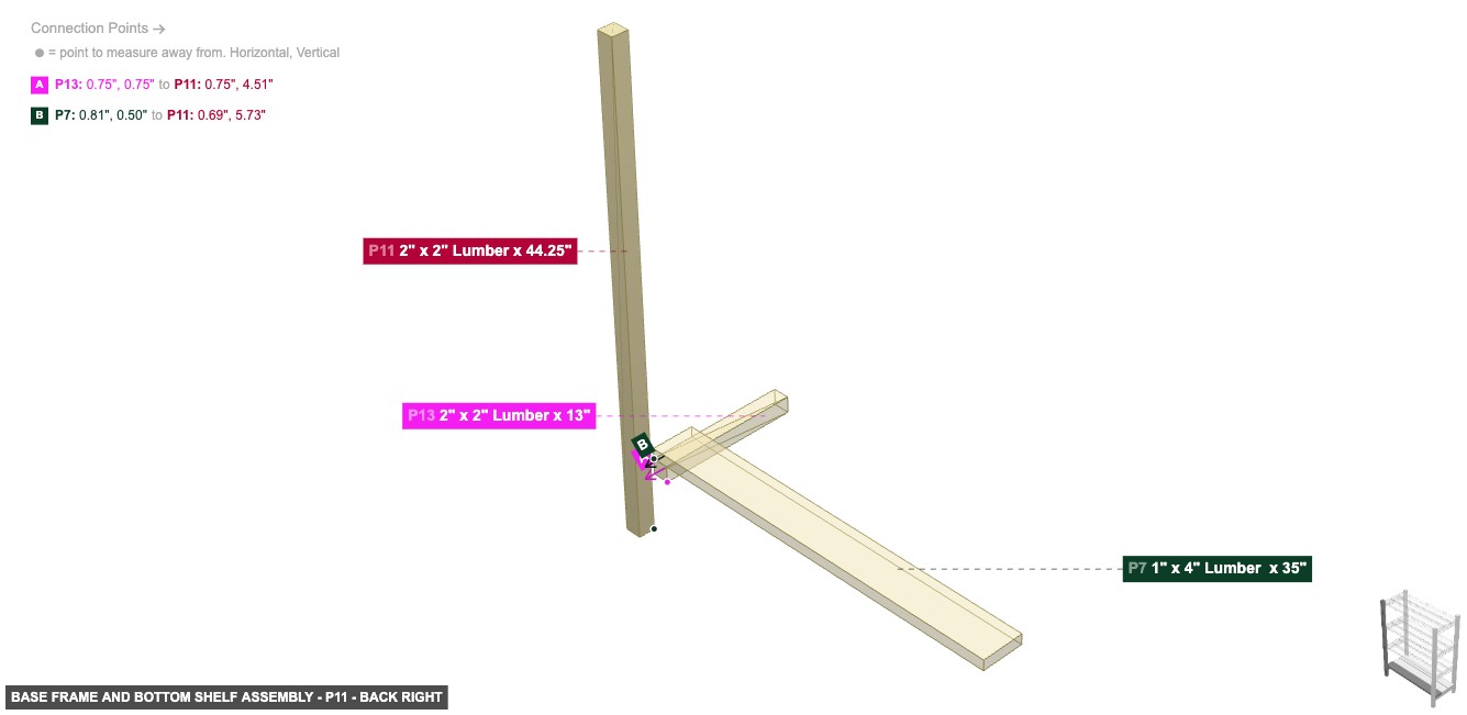Base Frame and Bottom Shelf Assembly - Part 2