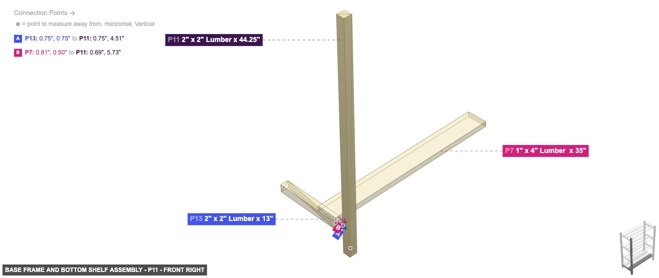 Base Frame and Bottom Shelf Assembly - Part 2
