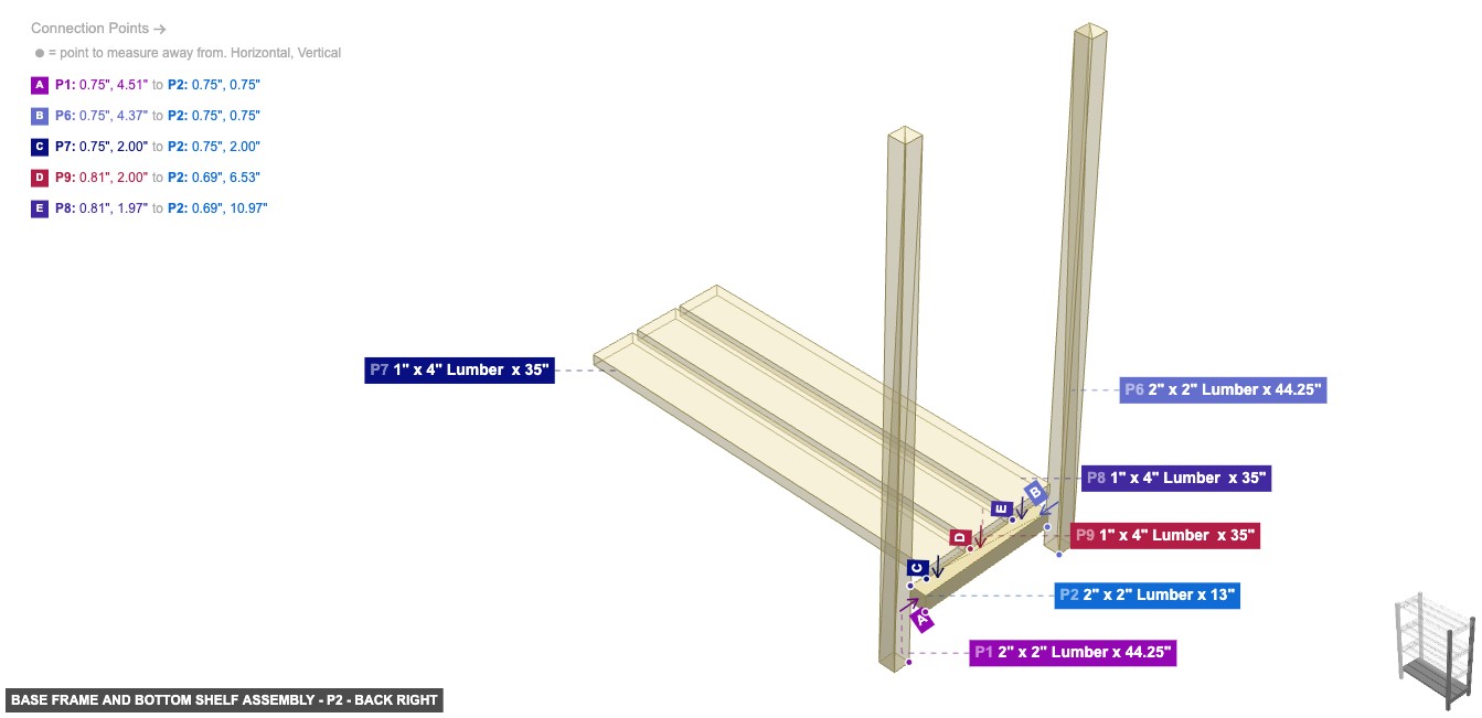Base Frame and Bottom Shelf Assembly - Part 2