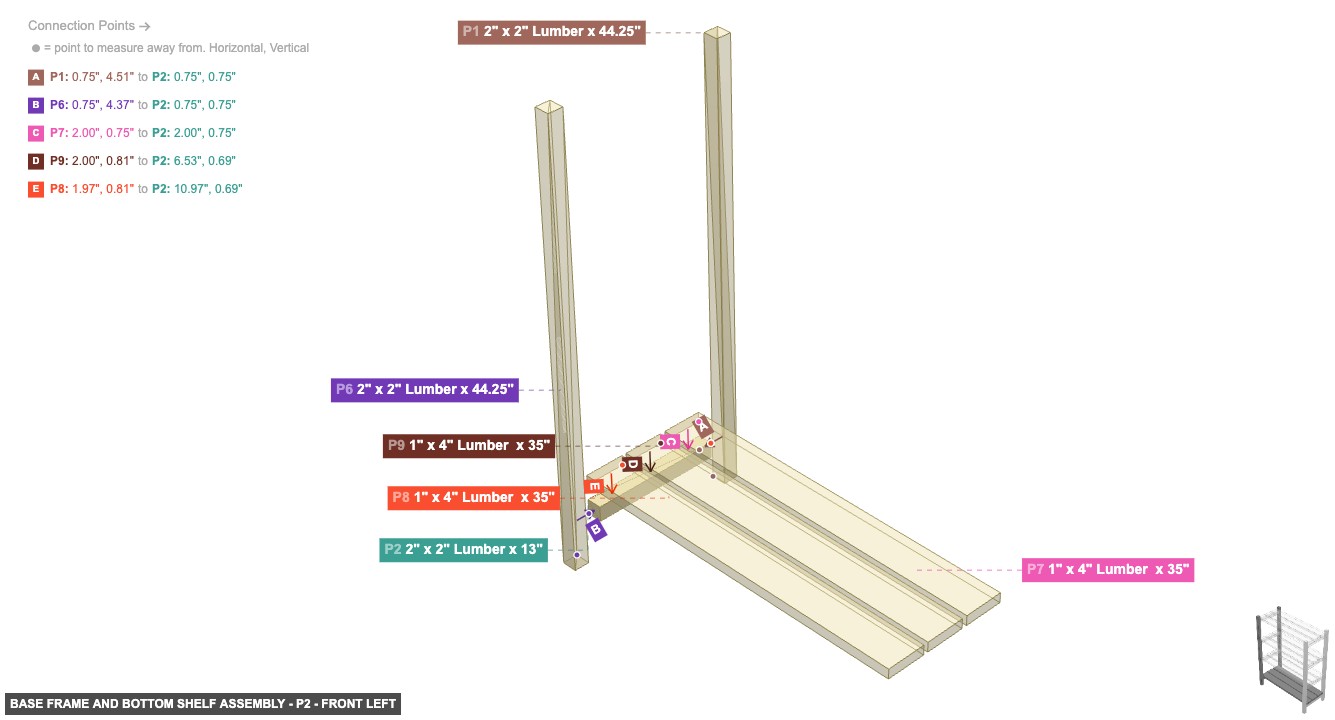 Base Frame and Bottom Shelf Assembly - Part 2