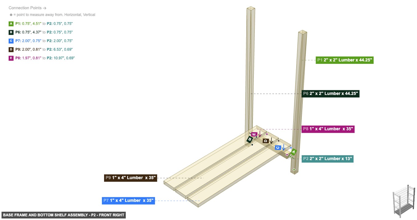 Base Frame and Bottom Shelf Assembly - Part 2