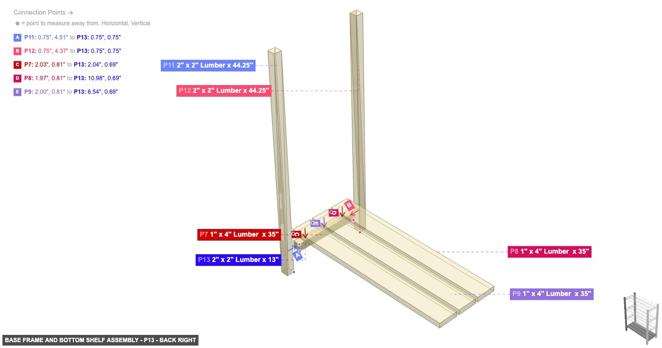 Base Frame and Bottom Shelf Assembly - Part 2
