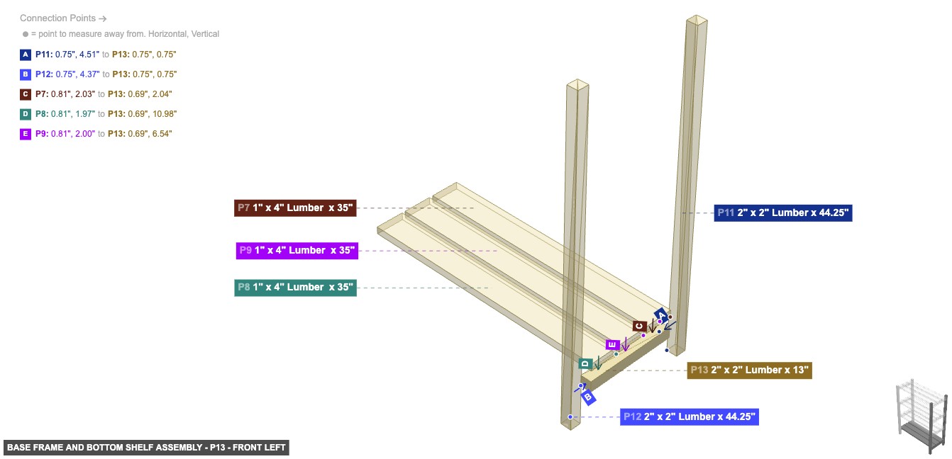 Base Frame and Bottom Shelf Assembly - Part 2