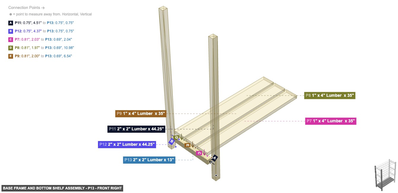 Base Frame and Bottom Shelf Assembly - Part 2