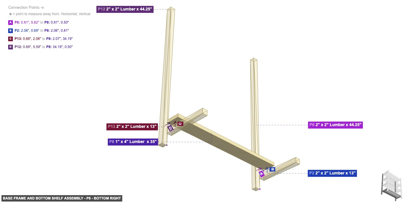 Base Frame and Bottom Shelf Assembly - Part 1