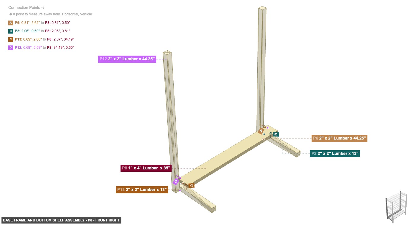 Base Frame and Bottom Shelf Assembly - Part 1