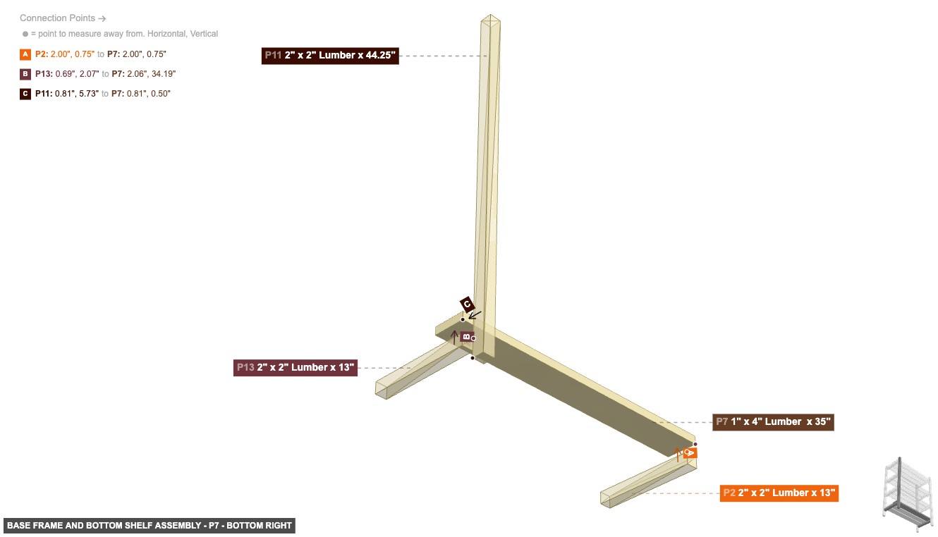 Base Frame and Bottom Shelf Assembly - Part 1
