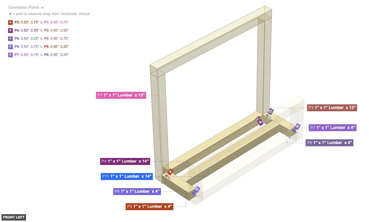 Assembly of Lower Shelf Back Assembly - front_left