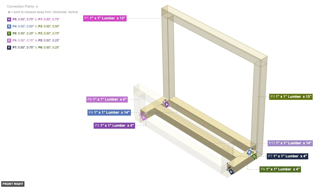 Assembly of Lower Shelf Back Assembly - front_right