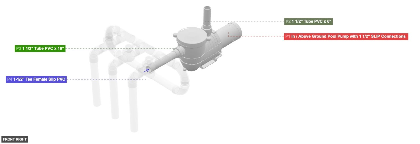 Assembly of Pump and Initial Outlet Pipes - front_right