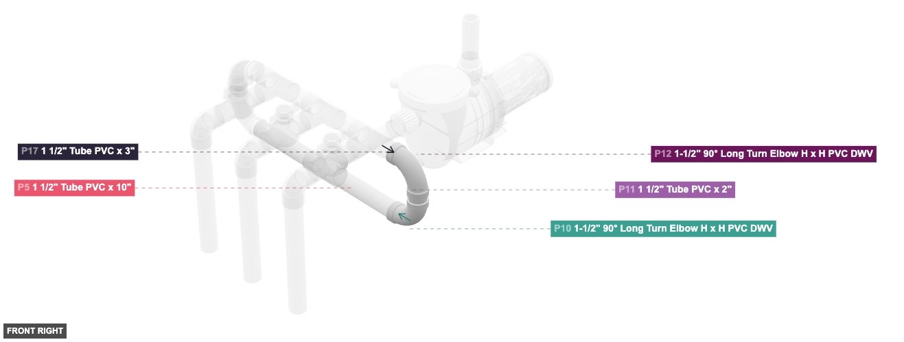 Assembly of Right Branch U-Turn Assembly - front_right