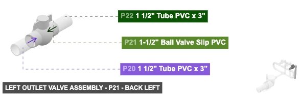 Left Outlet Valve Assembly - Part 1-1/2