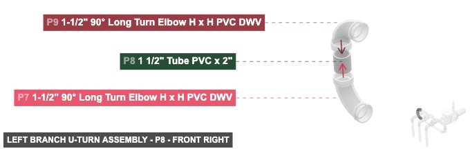 Left Branch U-Turn Assembly - Part 1 1/2