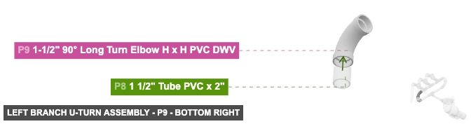 Left Branch U-Turn Assembly - Part 1-1/2