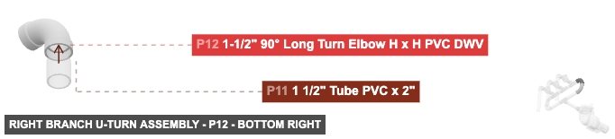 Right Branch U-Turn Assembly - Part 1-1/2