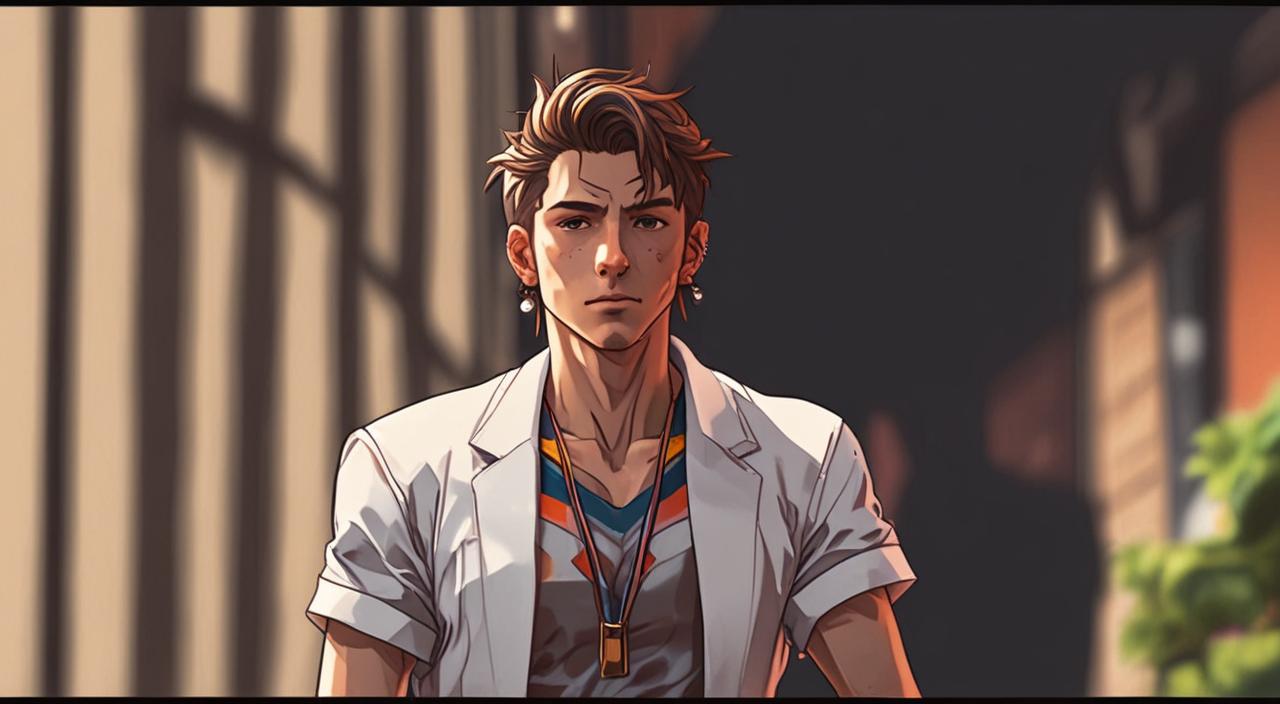 a man in anime style, bright colors, hyper quality, high detail, high resolution, 4k, 8k, highly detailed