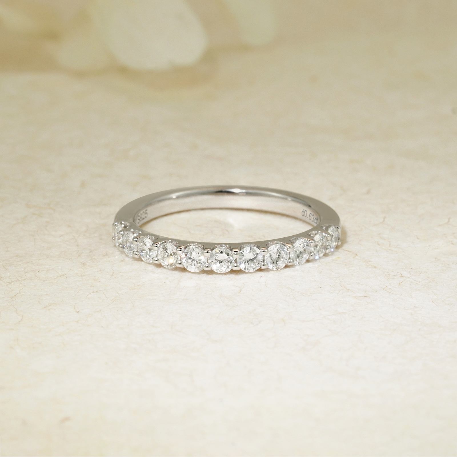 ラボグロウンダイヤモンド ハーフエタニティリング|11石 0.6ct S925 J-R251210の作品画像