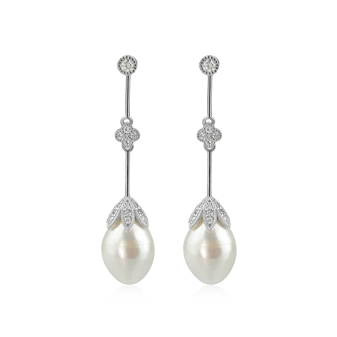 リリーグレースパールピアス P85H2547-W - JEWELRY TAKEDAの作品画像