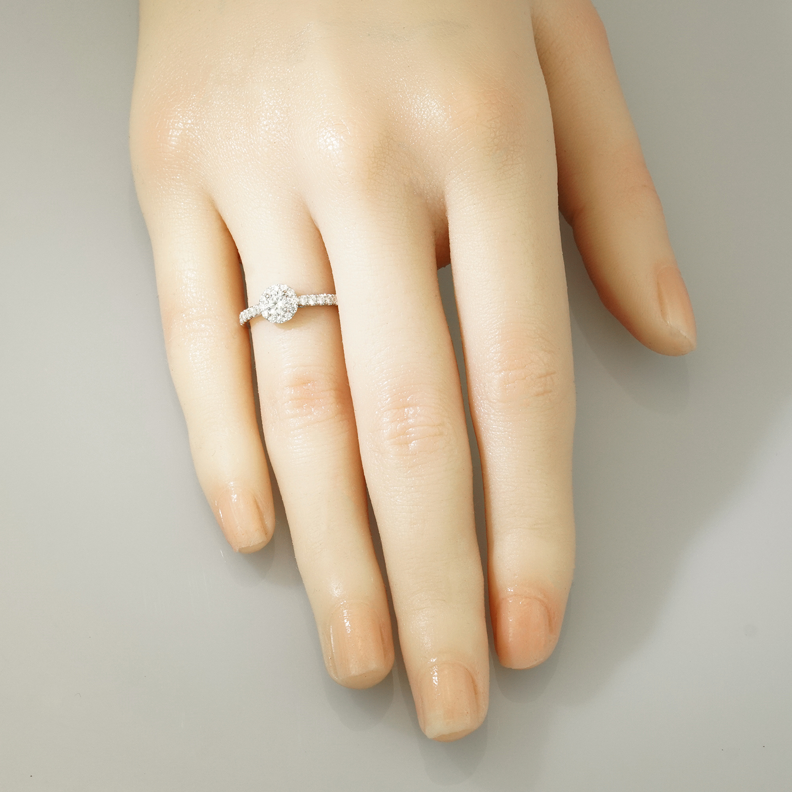 ラボグロウンダイヤモンド ヘイローリング|0.3ct センター 全29石 S925 B1227の作品画像