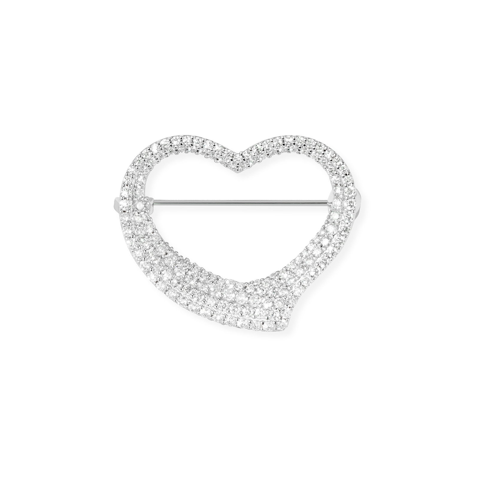 オープンハート パヴェブローチ N0035-H - JEWELRY TAKEDAの作品画像