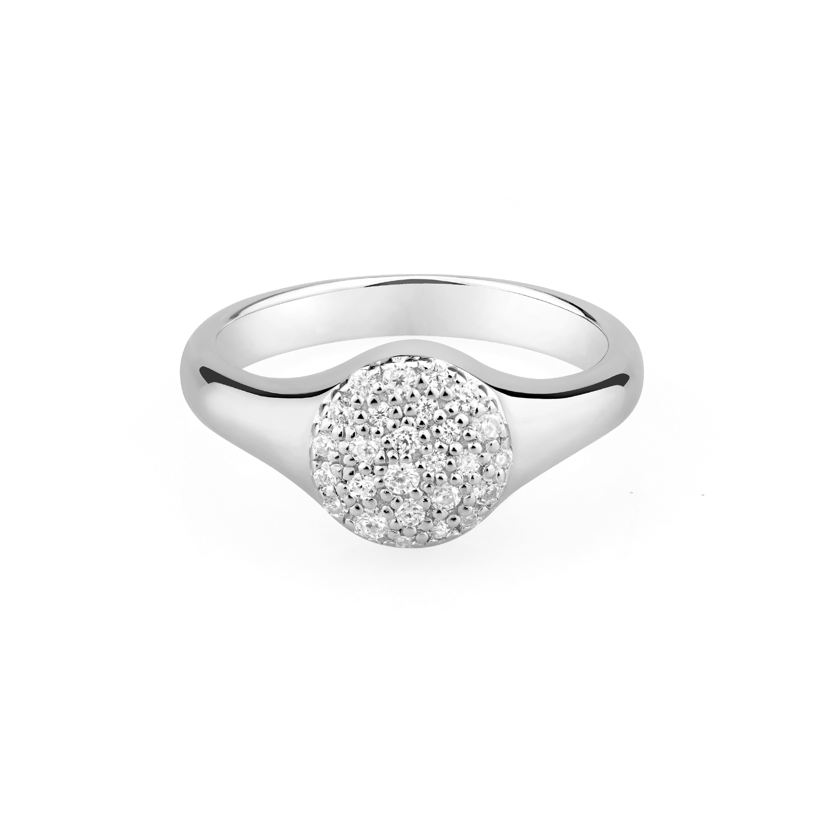 ラウンドパヴェ シグネットリング R1028-604-3 - JEWELRY TAKEDAの作品画像