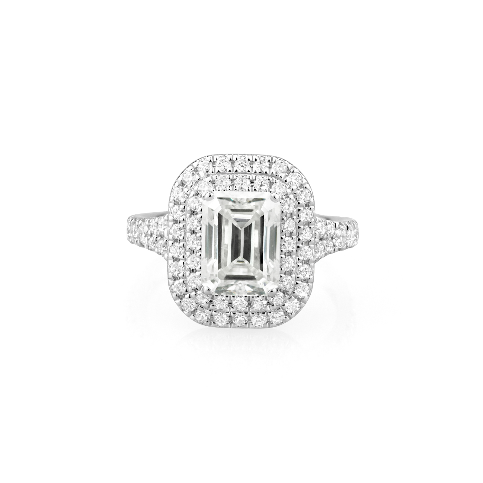 エメラルドカット ダブルヘイローリング S9RG260623-2(3週間発送) - JEWELRY TAKEDAの作品画像