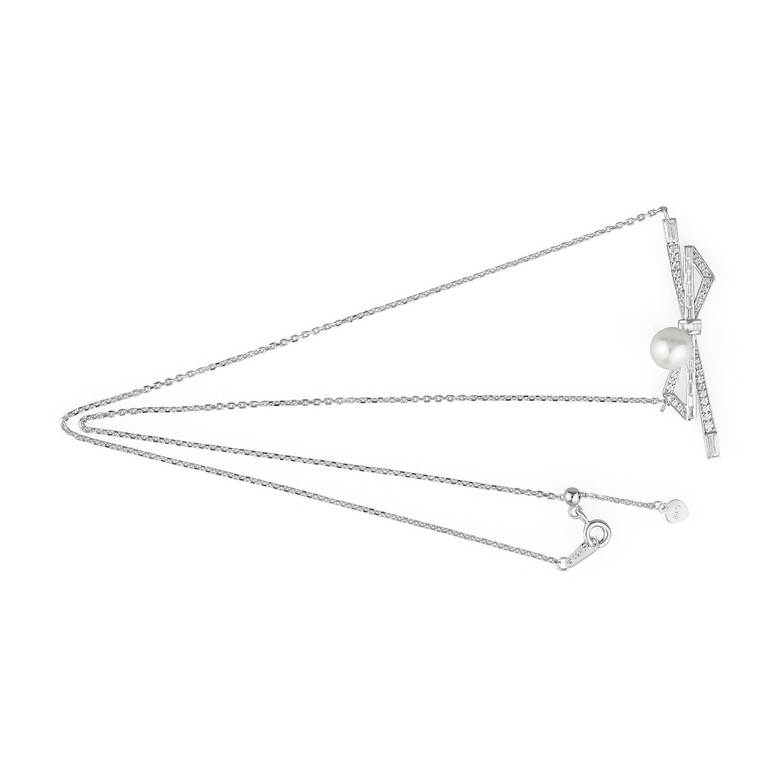 パールリボンネックレス 即納品 20260723-20の作品画像