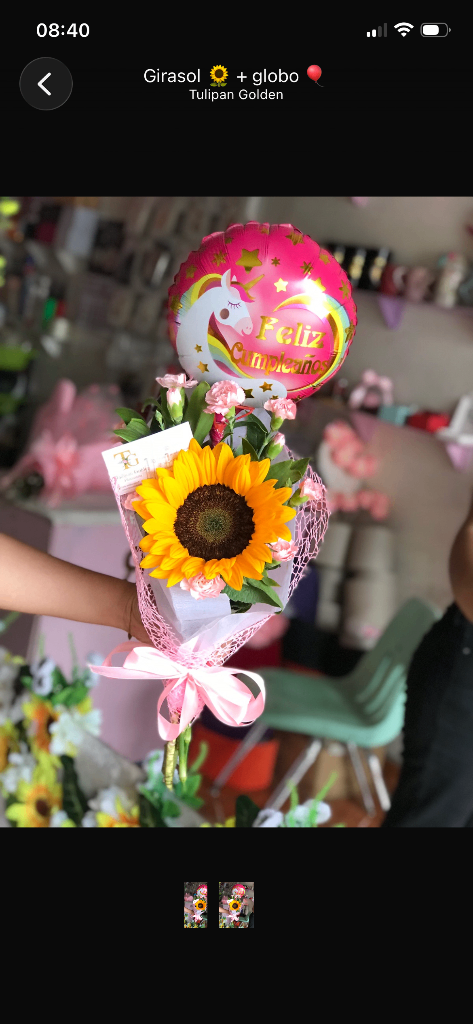 Girasol decorado + globo