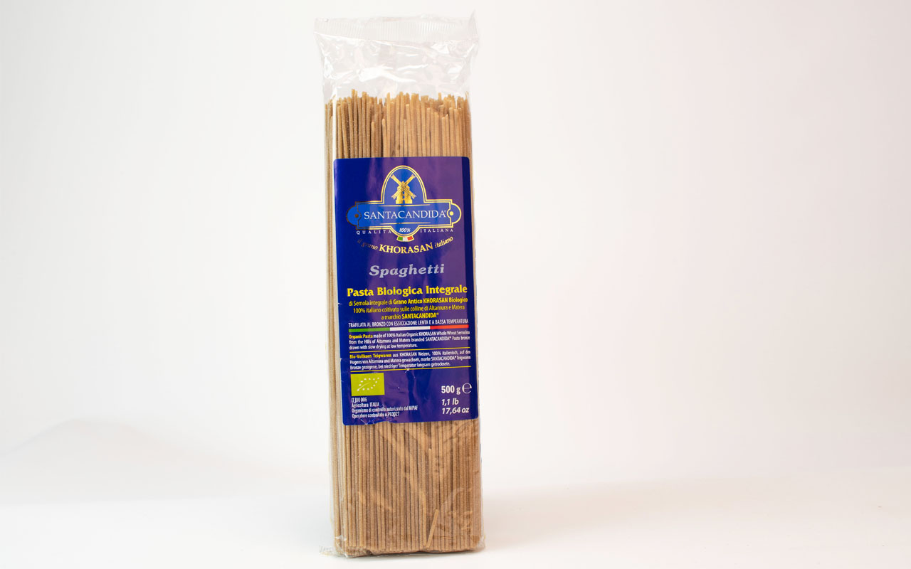 Spaghetti de blé complet bio au khorasan - SANTACANDIDA®, paquet de 500 gr