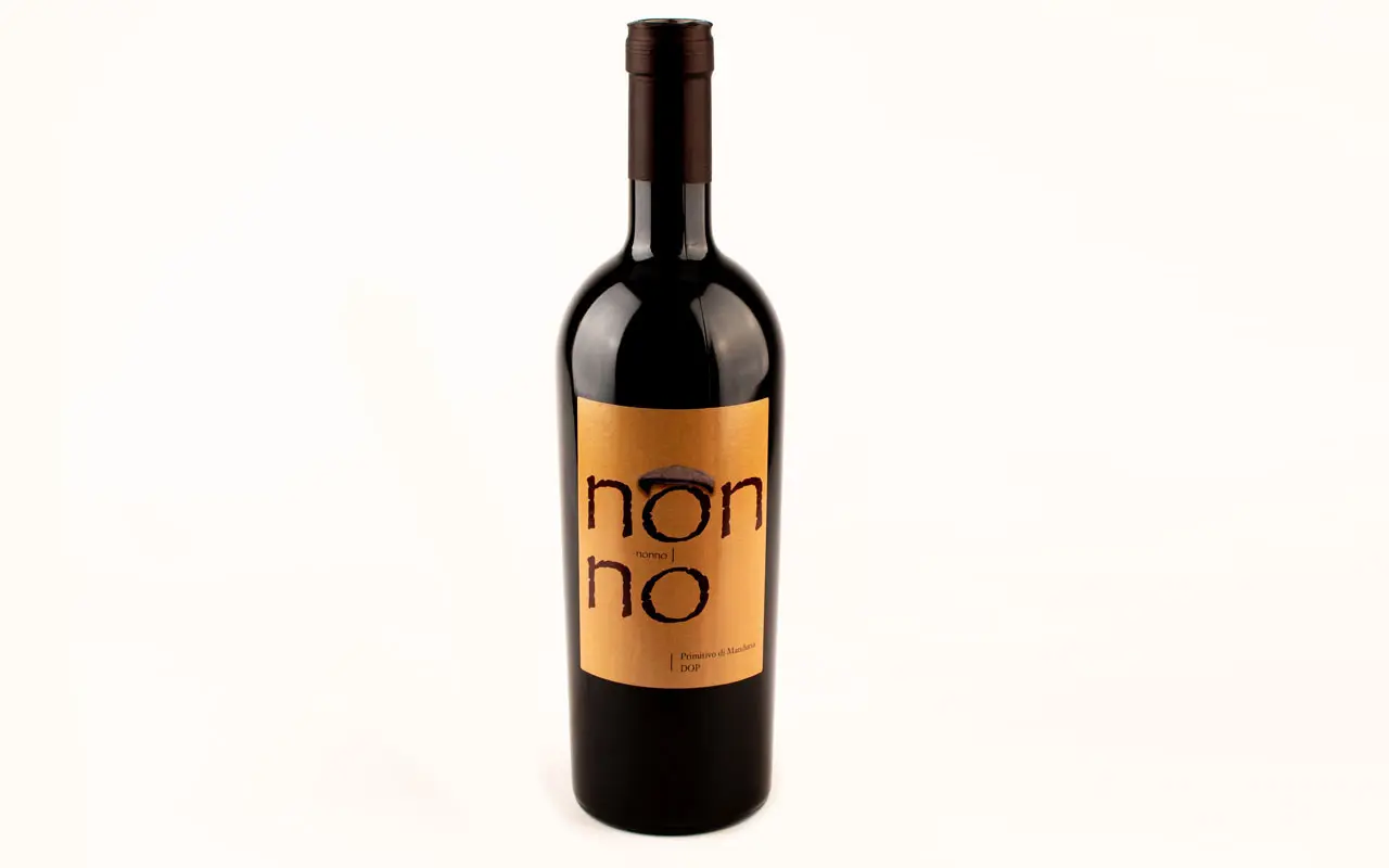 Primitivo Rotwein aus Manduria Nonno Jahrgang 2014 vol. 17% - Cooperativa agricola Bosco, 750 ml Flasche